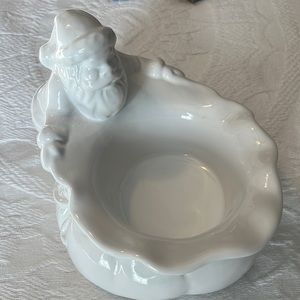 Williams and Sonoma Santa white candy dish in perfect condition